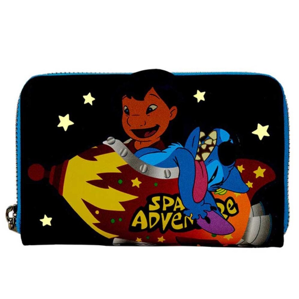 NWT Loungefly Lilo & Stitch Glow‑in‑the‑Dark Space Adventure Zip‑Around Wallet - Picture 2 of 4